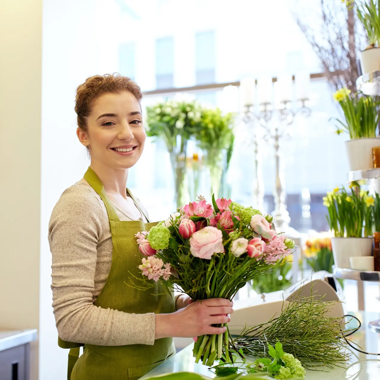 woman with flower image