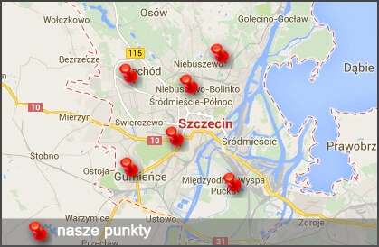 Mapa - Oddział Szczecin}